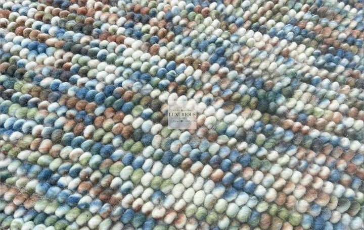 Pebbles Hand Woven Multi Color Wool and Cotton Blend Rug