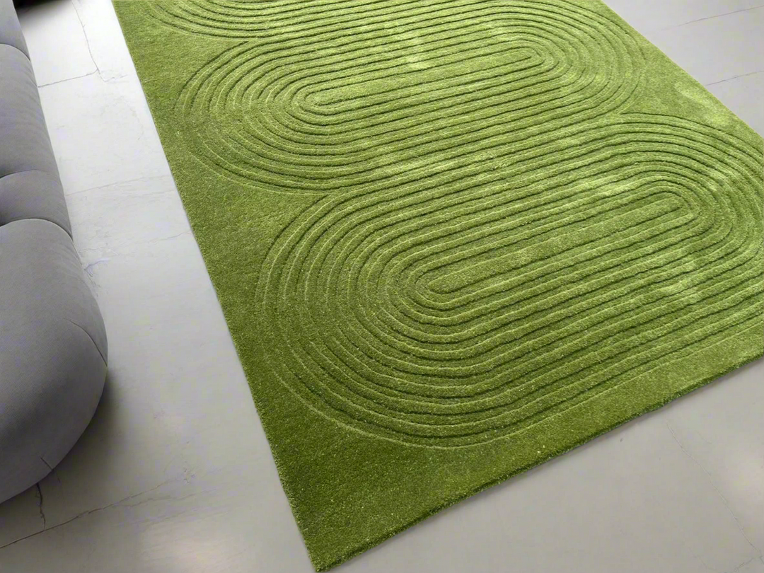 Viper New Design Modern Rug 100% Wool Green Hand Tufted Rug