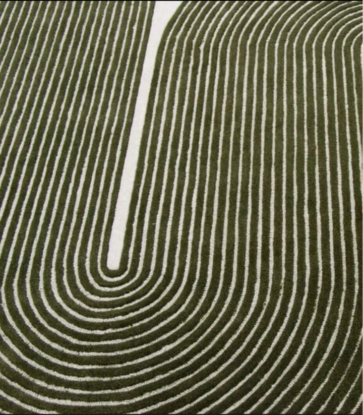 ARIA Viper Modern Rug 100% Wool Green Hand Tufted Rug