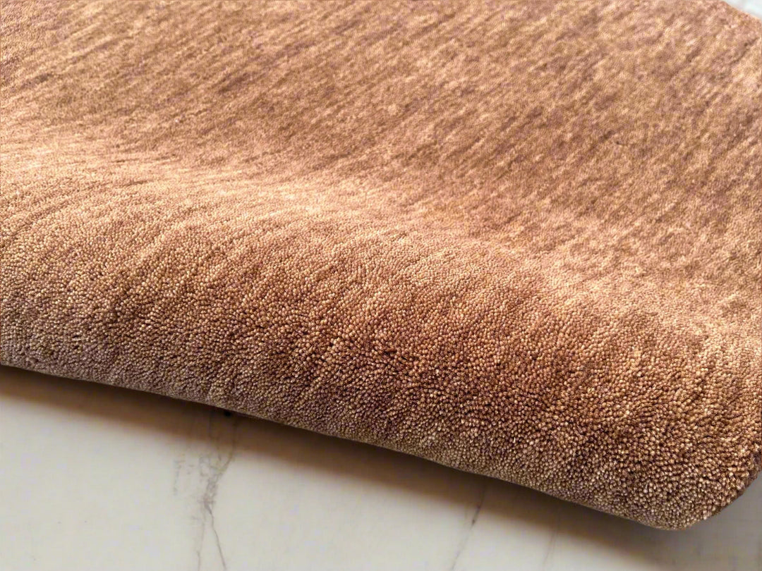 Dazzle Golden Ochre Color Handloom Knotted Rug 100% Pure Wool