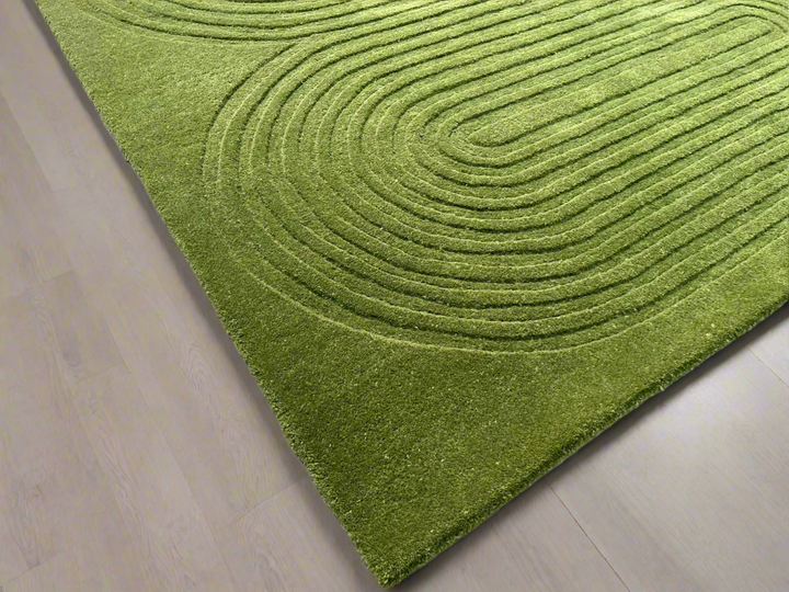 Viper New Design Modern Rug 100% Wool Green Hand Tufted Rug
