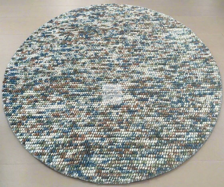 Pebbles Hand Woven Multi Color Wool and Cotton Blend Rug