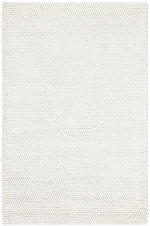 Pebbles White Hand Woven Wool and Cotton Blend Rug