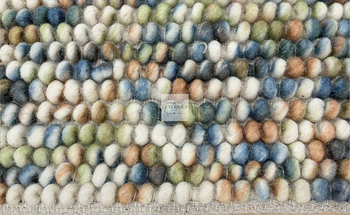 Pebbles Hand Woven Multi Color Wool and Cotton Blend Rug