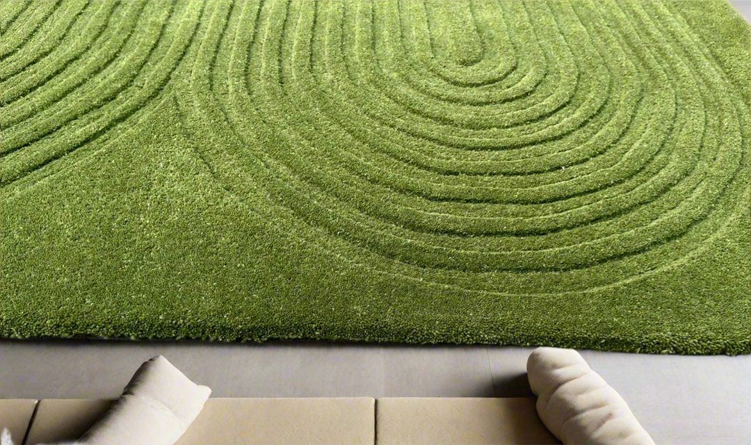 Viper New Design Modern Rug 100% Wool Green Hand Tufted Rug