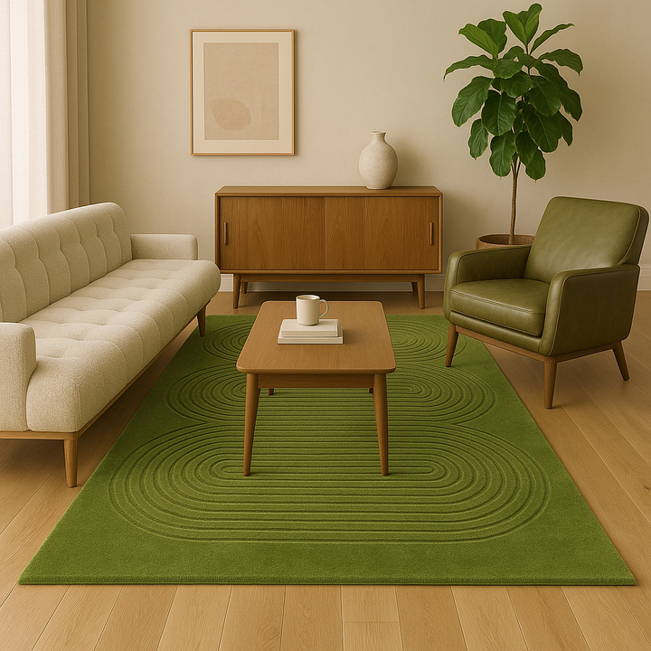 Viper New Design Modern Rug 100% Wool Green Hand Tufted Rug