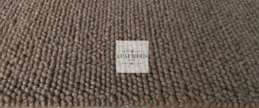 Pebbles Brown Hand Woven Wool and Cotton Blend Rug