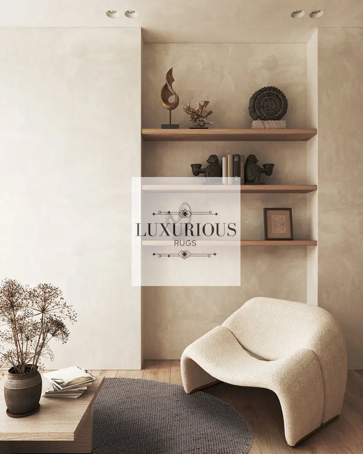 Pebbles Brown Hand Woven Wool and Cotton Blend Rug