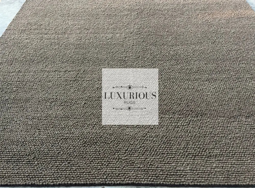 Pebbles Brown Hand Woven Wool and Cotton Blend Rug