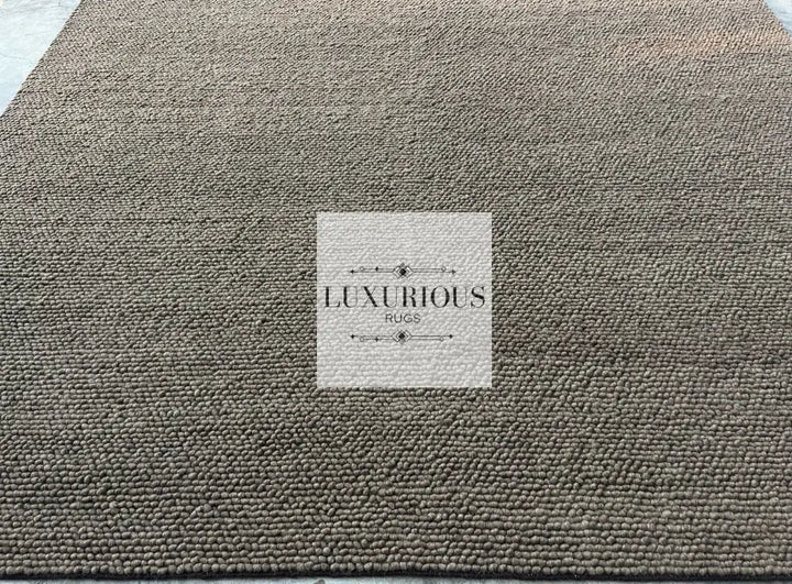 Pebbles Brown Hand Woven Wool and Cotton Blend Rug