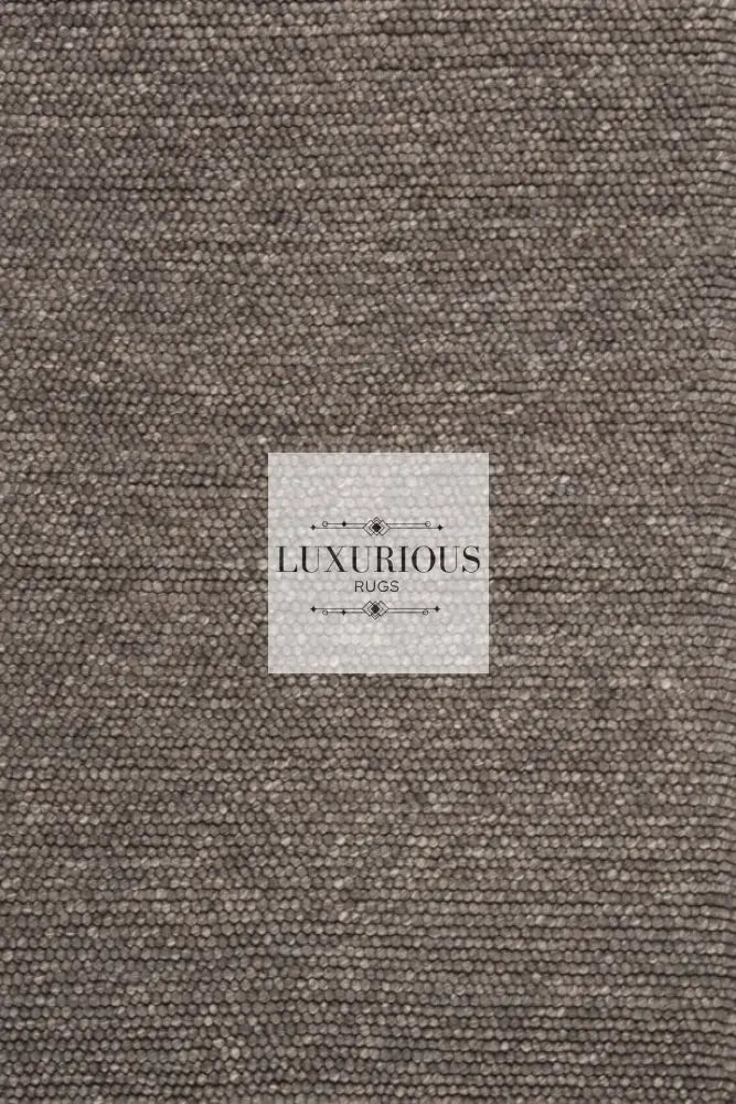 Pebbles Brown Hand Woven Wool and Cotton Blend Rug