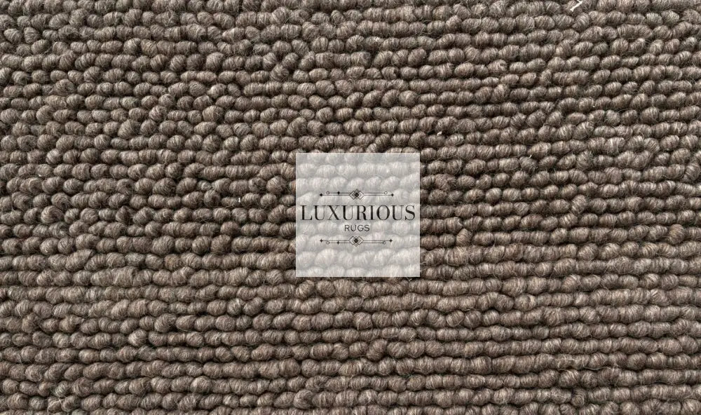 Pebbles Brown Hand Woven Wool and Cotton Blend Rug