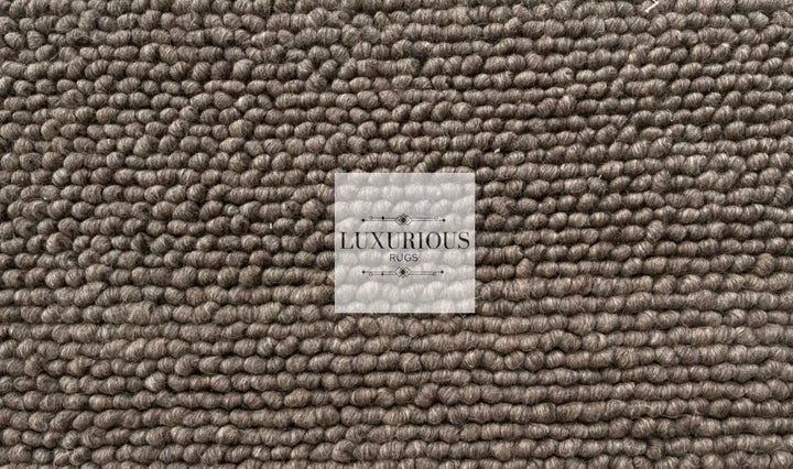 Pebbles Brown Hand Woven Wool and Cotton Blend Rug