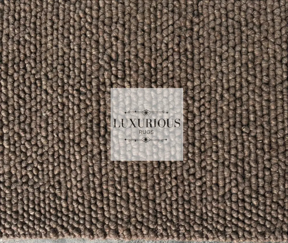 Pebbles Brown Hand Woven Wool and Cotton Blend Rug