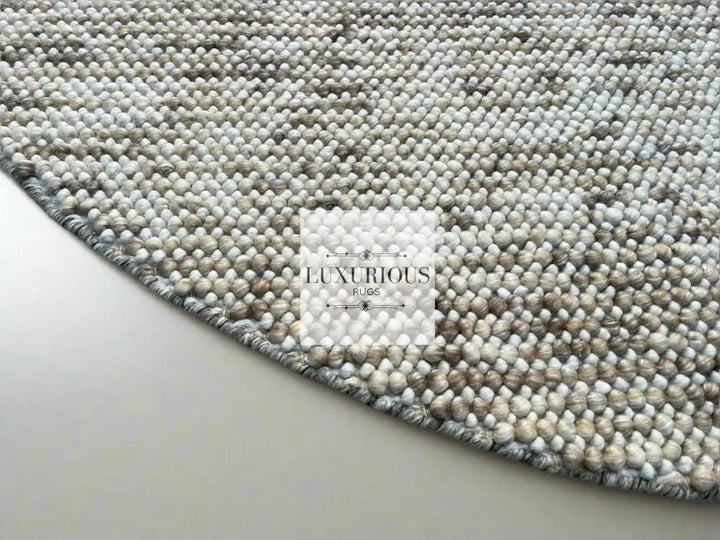 Pebbles Cherry Beige Stone River Hand Woven Wool Rug