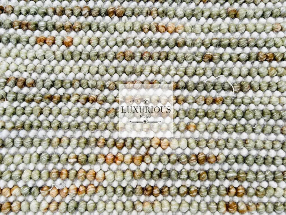 Pebbles Cherry Olive Multi Colour Hand-Woven Wool Rug