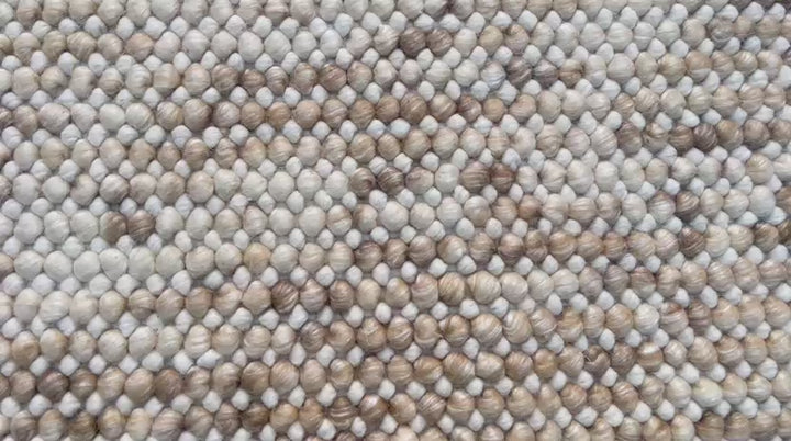 Pebbles Cherry Beige Stone River Hand Woven Wool Rug