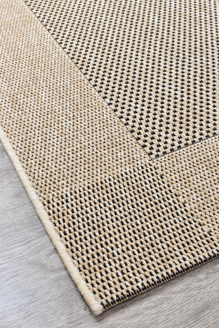 Outdoor Sisal Sand Black Rug 3900-820