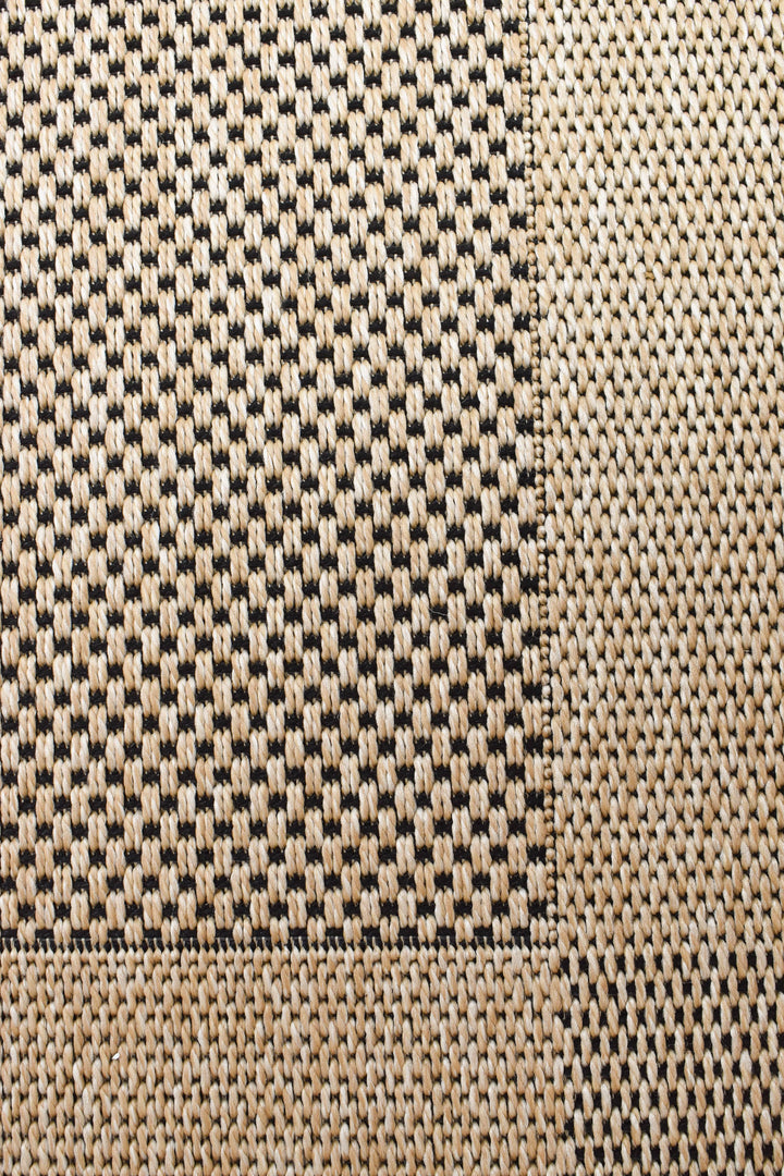 Outdoor Sisal Sand Black Rug 3900-820