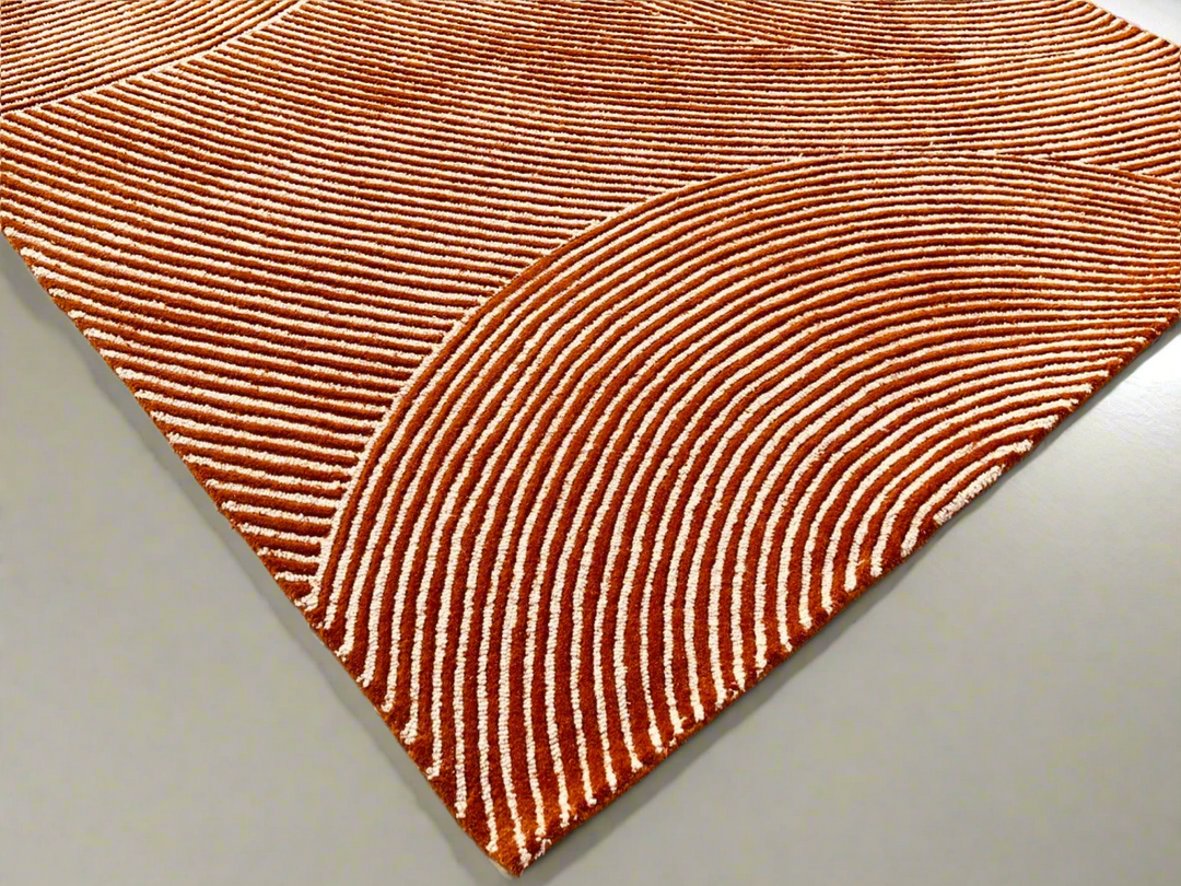 Viper Modern Rug 100% Wool Gold Hand Tufted Rug