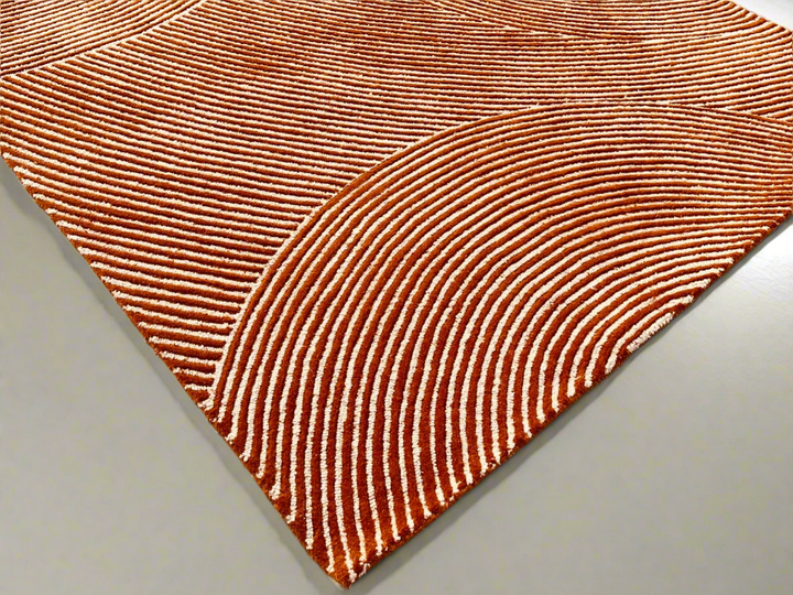 Viper Modern Rug 100% Wool Gold Hand Tufted Rug