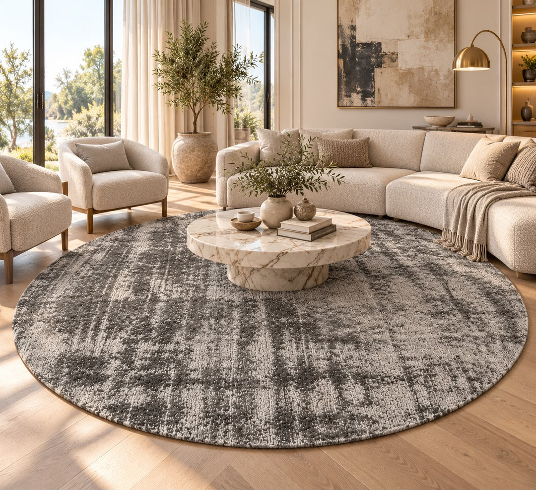 Amora Blade Charcoal Handloom Rug – 100% Viscose