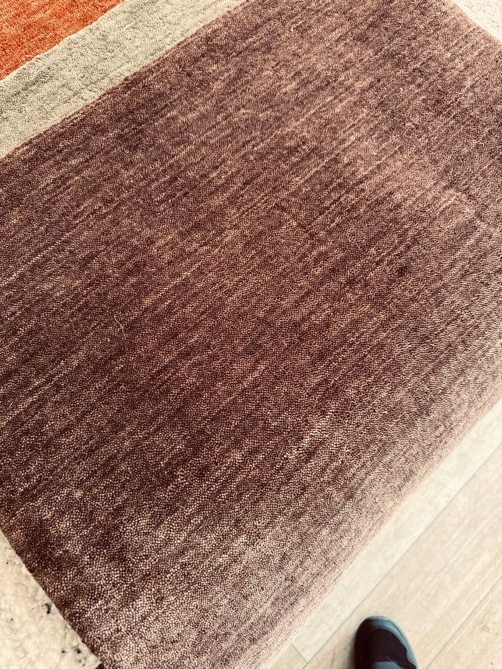 Dazzle Midnight Orchid Color Handloom Knotted Rug 100% Pure Wool