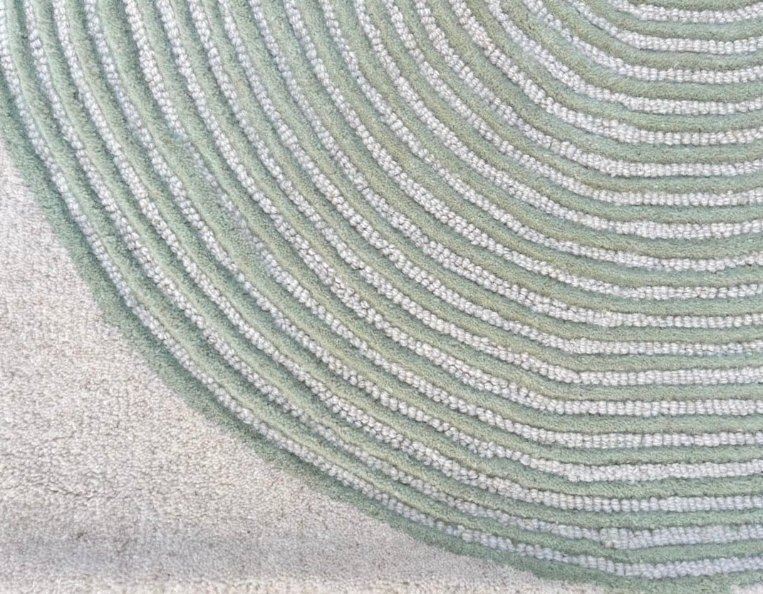 ARIA Viper Modern Rug 100% Wool Soft Fern Green Hand Tufted Rug