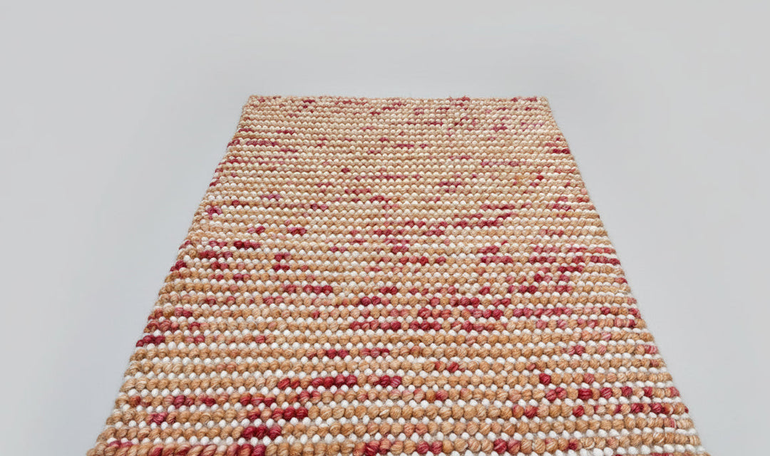 Pebbles Cherry Orange and Red Hand Woven Wool Rug