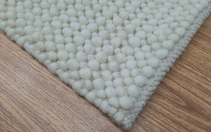 Pebbles Cherry White Hand-Woven NZ Wool Rug