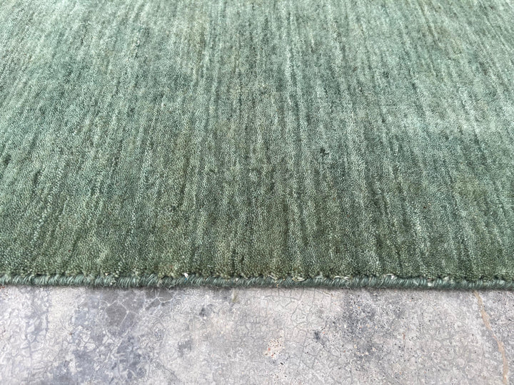 Dazzle Green Color Handloom Knotted Rug 100% Pure Wool
