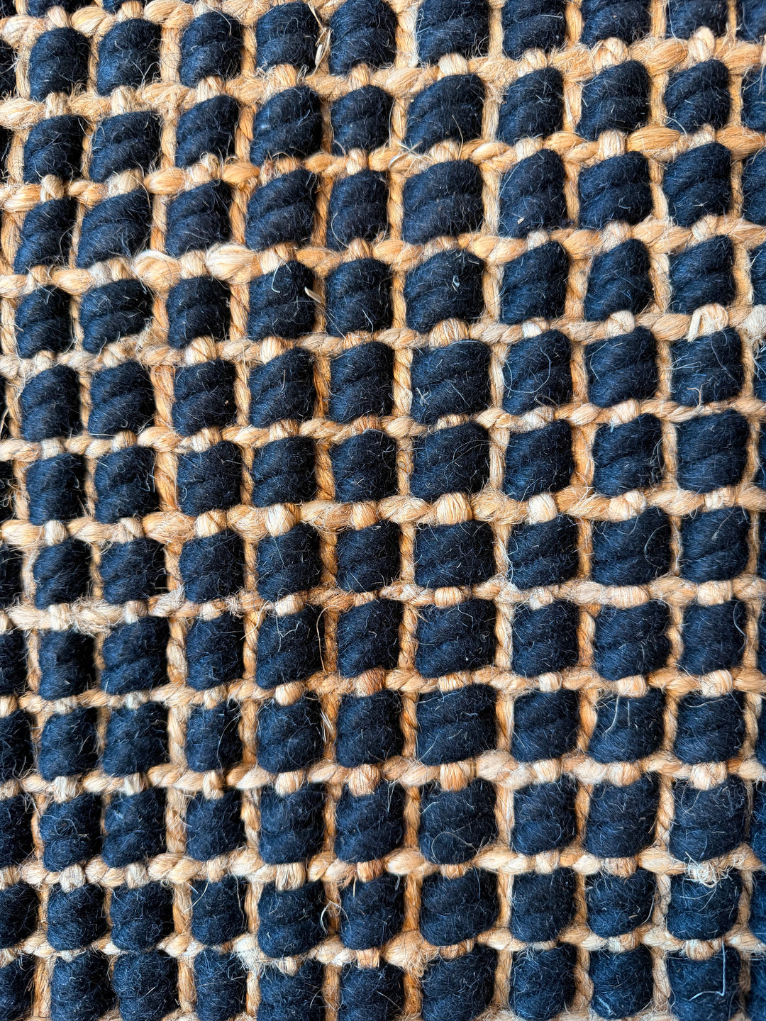 Arabella Style Black 70% Wool 30% Jute Floor Rug