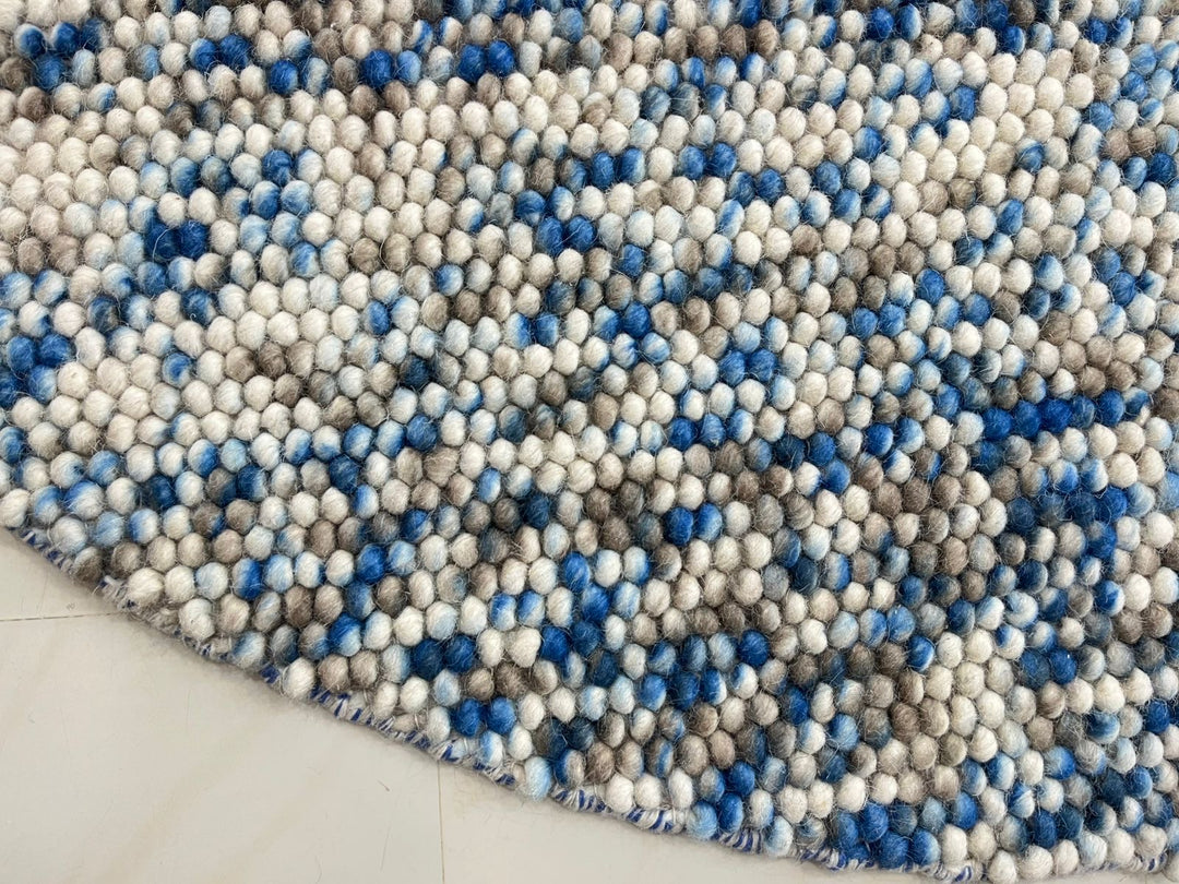 Pebbles Hand Woven Multi Color Wool and Cotton Blend Rug