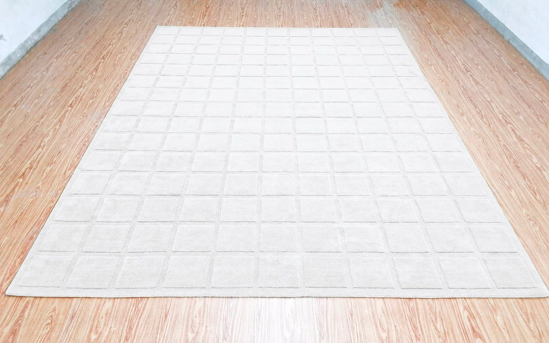 Forma Modern Rug 100% Wool Ivory Color Hand Tufted Rug