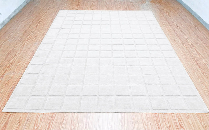 Forma Modern Rug 100% Wool Ivory Color Hand Tufted Rug
