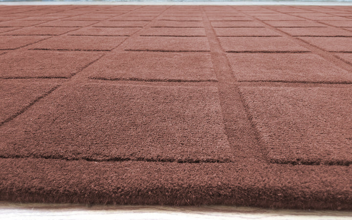 Forma Modern Rug 100% Wool Red Mahogany Color Hand Tufted Rug