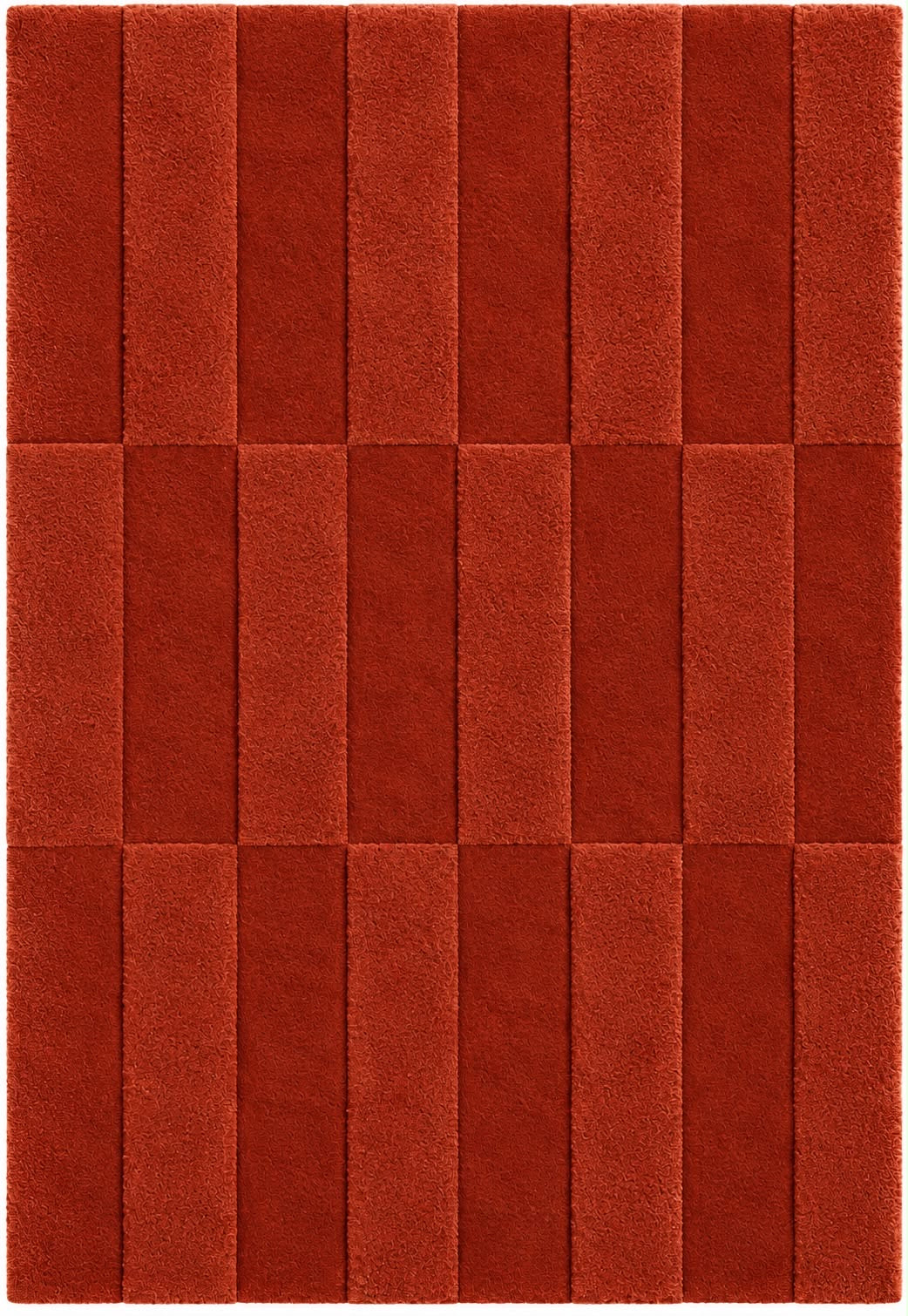 Aura Luxe Modern Rug 100% Wool Terracotta Flame Hand Tufted Rug