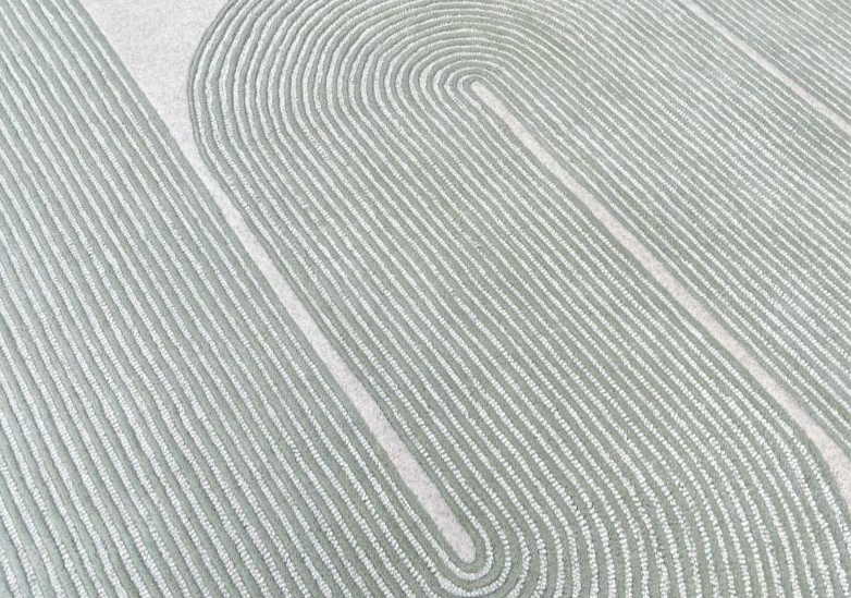 ARIA Viper Modern Rug 100% Wool Soft Fern Green Hand Tufted Rug