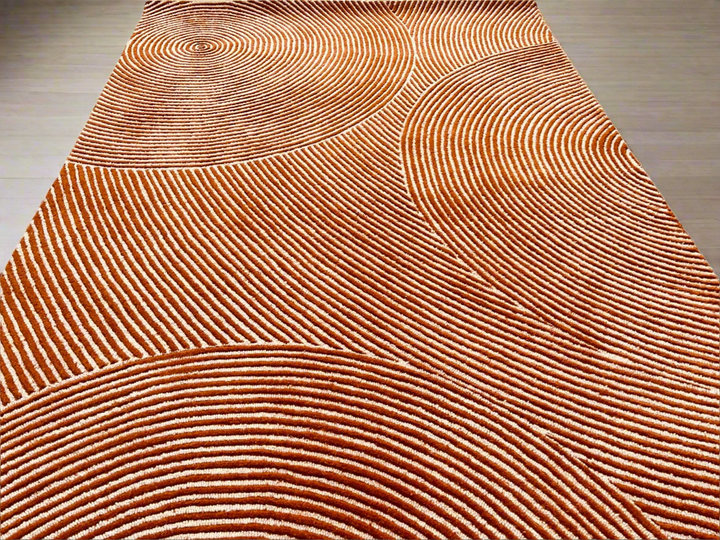Viper Modern Rug 100% Wool Gold Hand Tufted Rug
