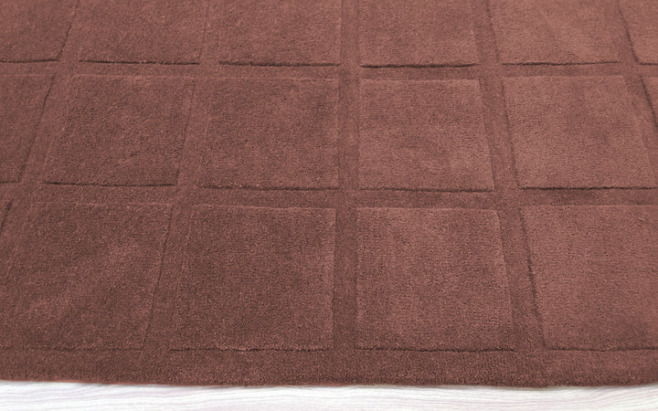 Forma Modern Rug 100% Wool Red Mahogany Color Hand Tufted Rug