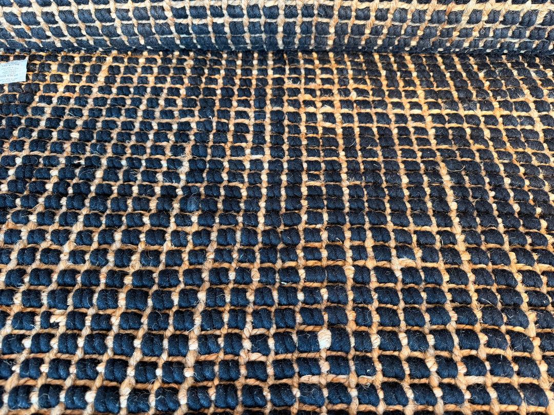 Arabella Style Black 70% Wool 30% Jute Floor Rug