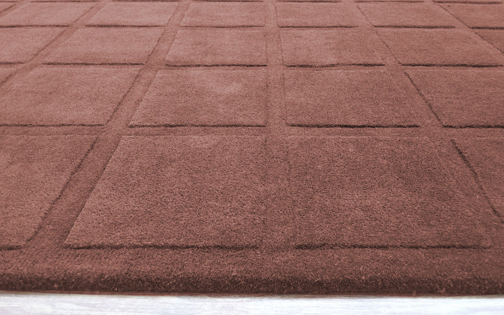 Forma Modern Rug 100% Wool Red Mahogany Color Hand Tufted Rug