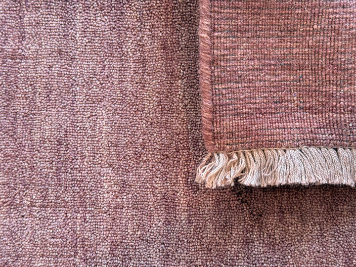 Veloura Dusty Rose Color Handloom Knotted Rug 100% Pure Wool