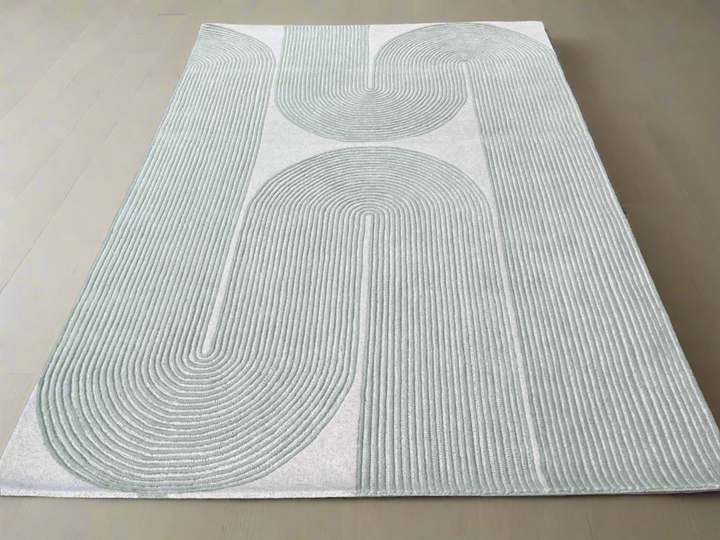 ARIA Viper Modern Rug 100% Wool Soft Fern Green Hand Tufted Rug