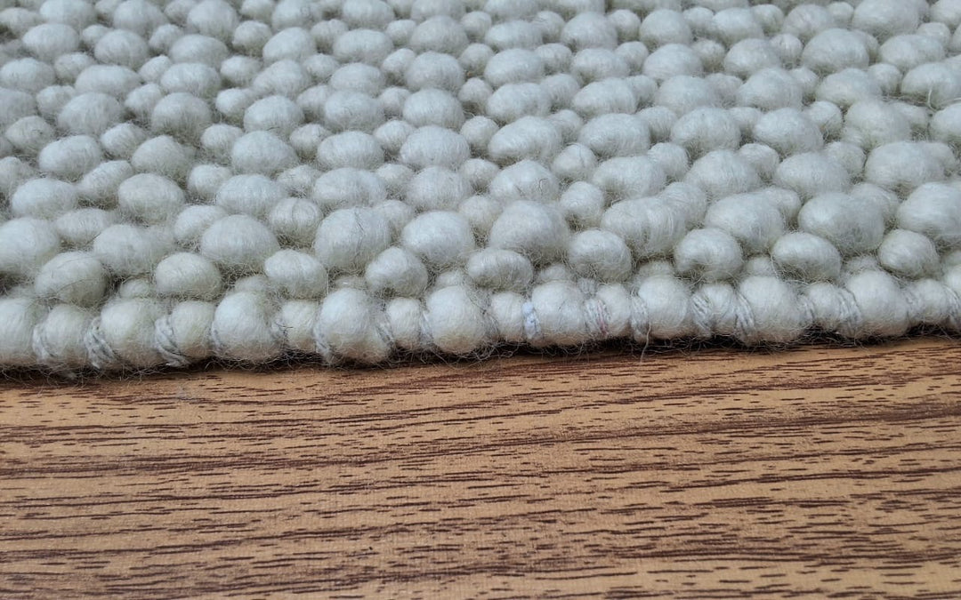 Pebbles Cherry White Hand-Woven NZ Wool Rug