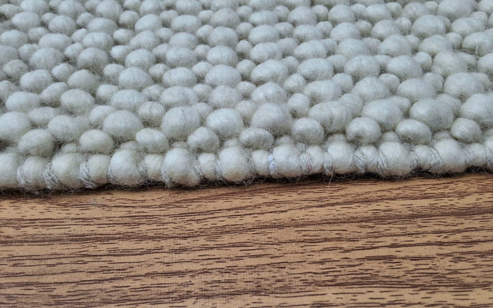 Pebbles Cherry White Hand-Woven NZ Wool Rug