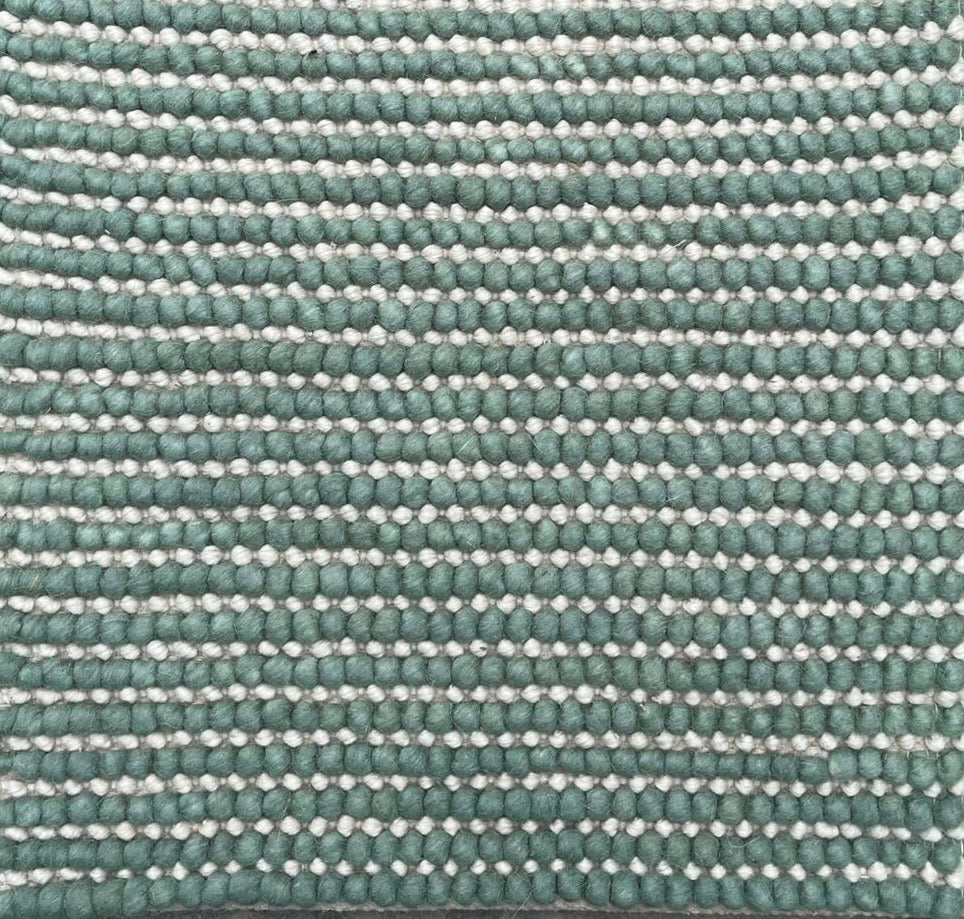 Pebbles Cherry Green Ivory Wool Hand Woven Rug