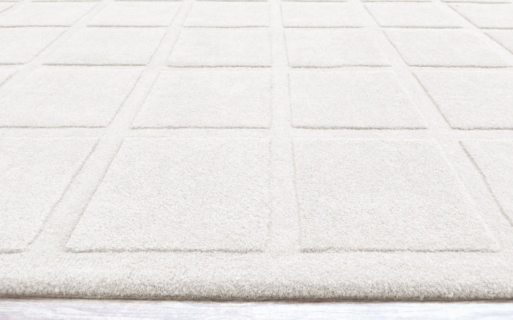 Forma Modern Rug 100% Wool Ivory Color Hand Tufted Rug