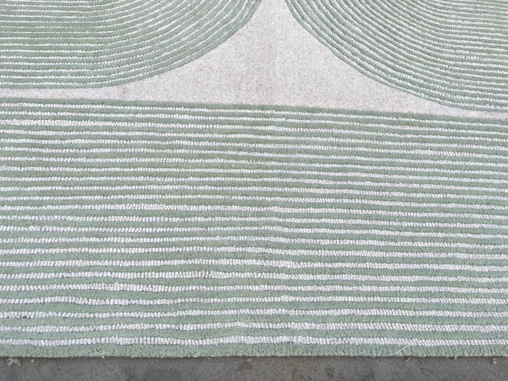 ARIA Viper Modern Rug 100% Wool Soft Fern Green Hand Tufted Rug