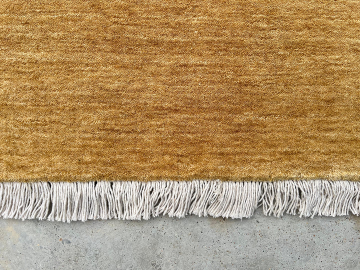 Dazzle Burnished Gold Color Handloom Knotted Rug 100% Pure Wool